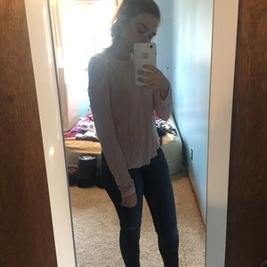 Pink Cold-Shoulder Top